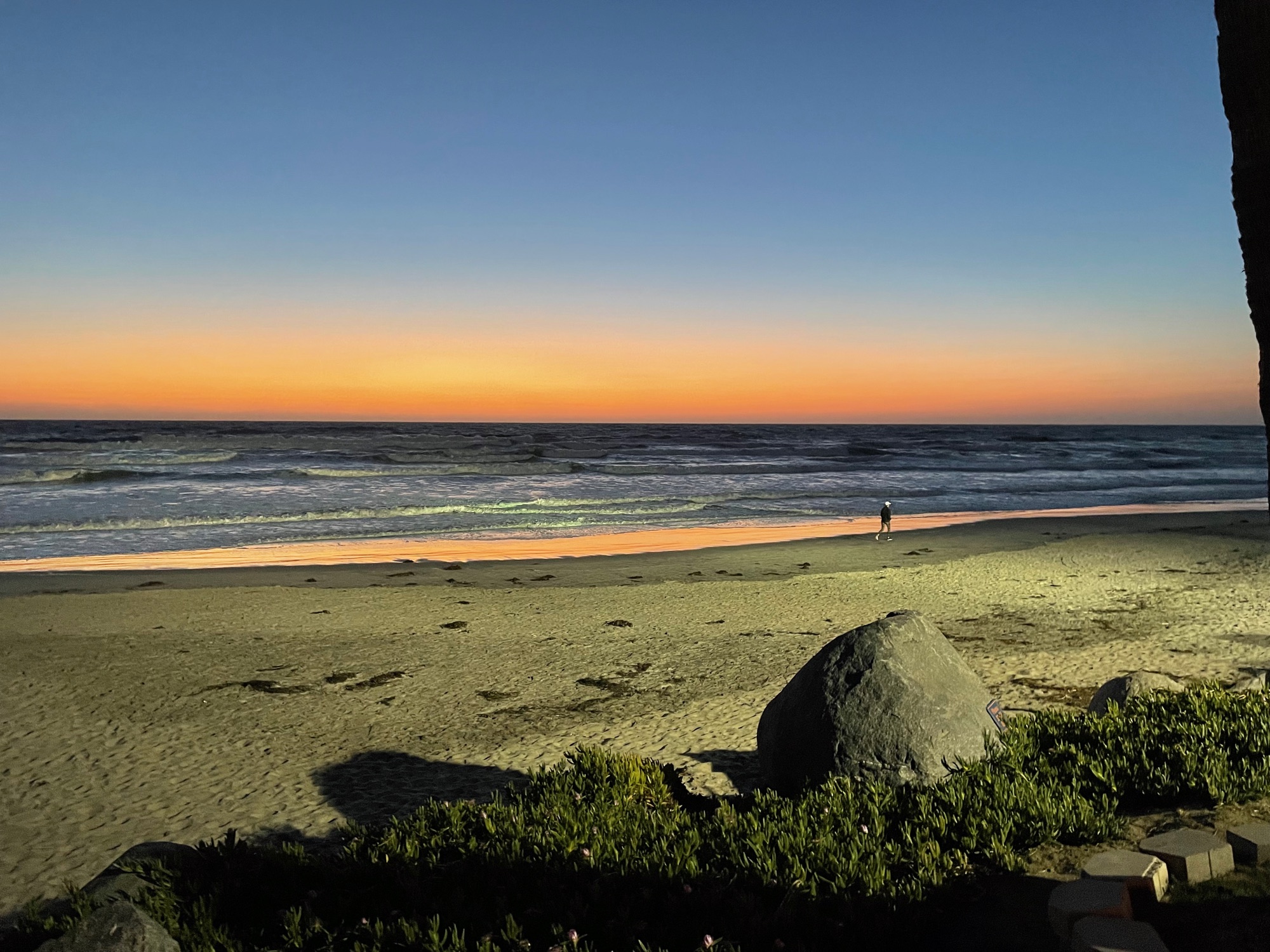 Del Mar beach at sunset — steps away