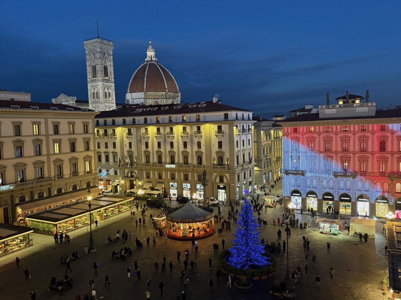 View from the balcony over the piazza
