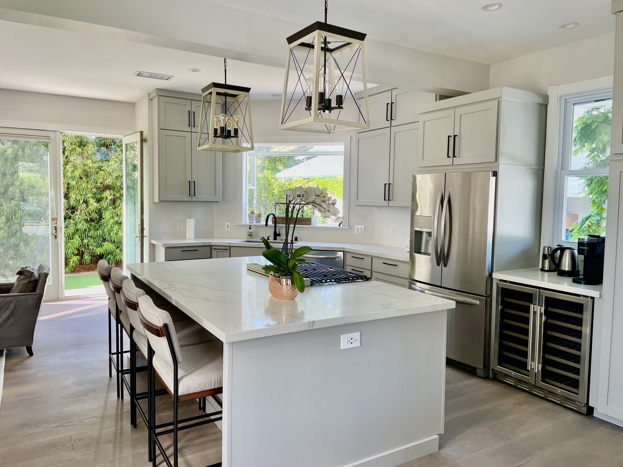 Kitchen open to the back patio